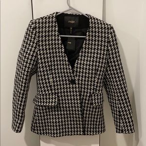 Maje Wool Houndstooth Blazer